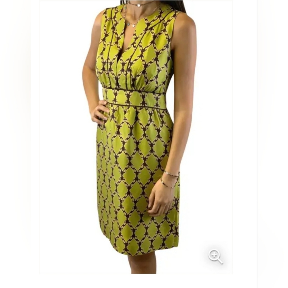 kate spades 100% silk pistachios color dress - Picture 2 of 5